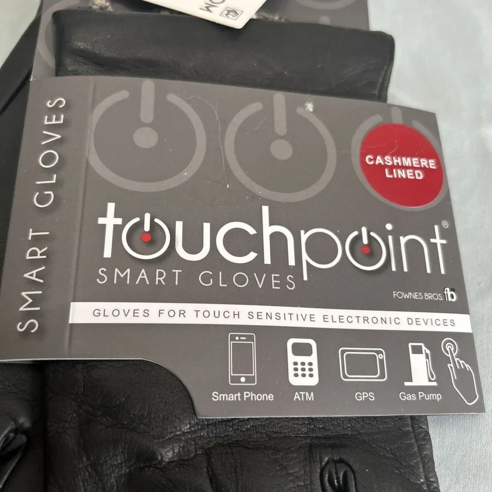 Touchpoint Smart Gloves Cashmere Lined Leather gloves Black Small